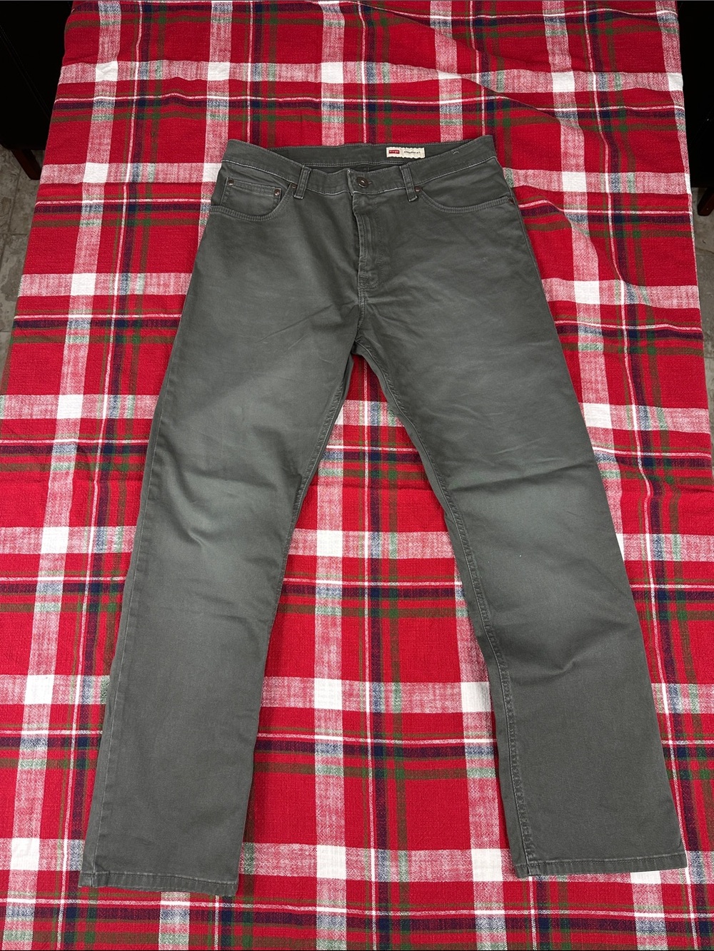 Wrangler Dark Olive Straight Leg Pants